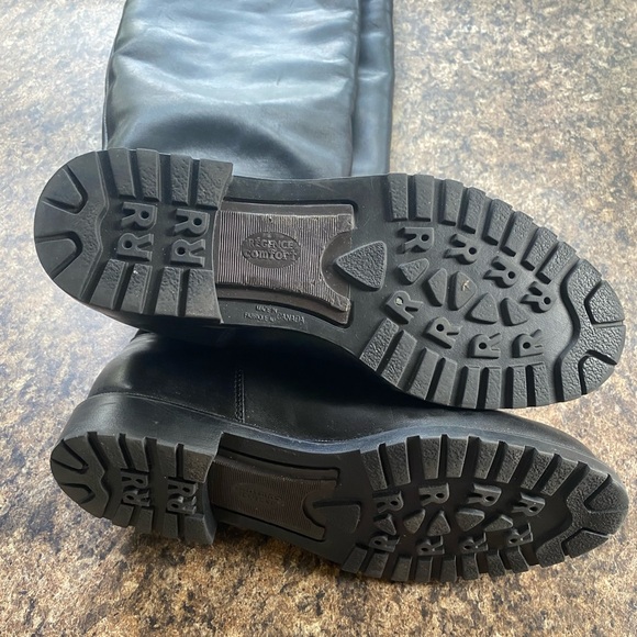 Blondo Vintage Black Knee-High Leather Boots Faux Fur Made in Canada W8 - Picture 9 of 9